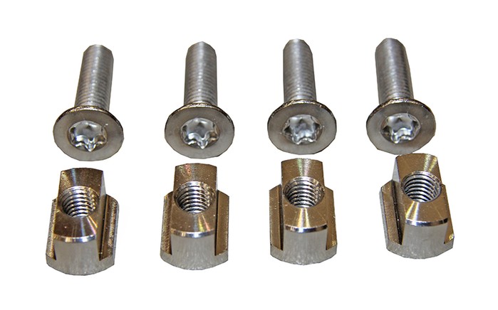 Project 5 Foil Track Brass Nut Nutenstein Hoch & Screw Set (4 Stück)